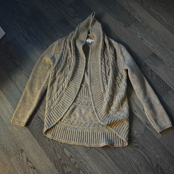 Cleo Beige Elsamanda style  Wool open Cardigan Size Small - Picture 7 of 15